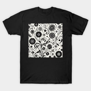 Black and White Floral T-Shirt